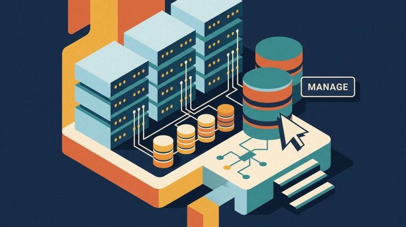 Icono digital que representa una base de datos con celdas organizadas.