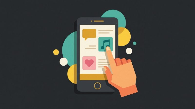 Un teléfono móvil mostrando iconos de mensajes en su pantalla táctil.