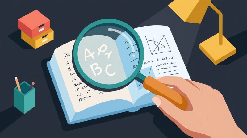 Una lupa sobre una pantalla digital mostrando iconos de aplicaciones.